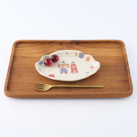 作家　大場紀穂子　ひな祭りの楕円平皿