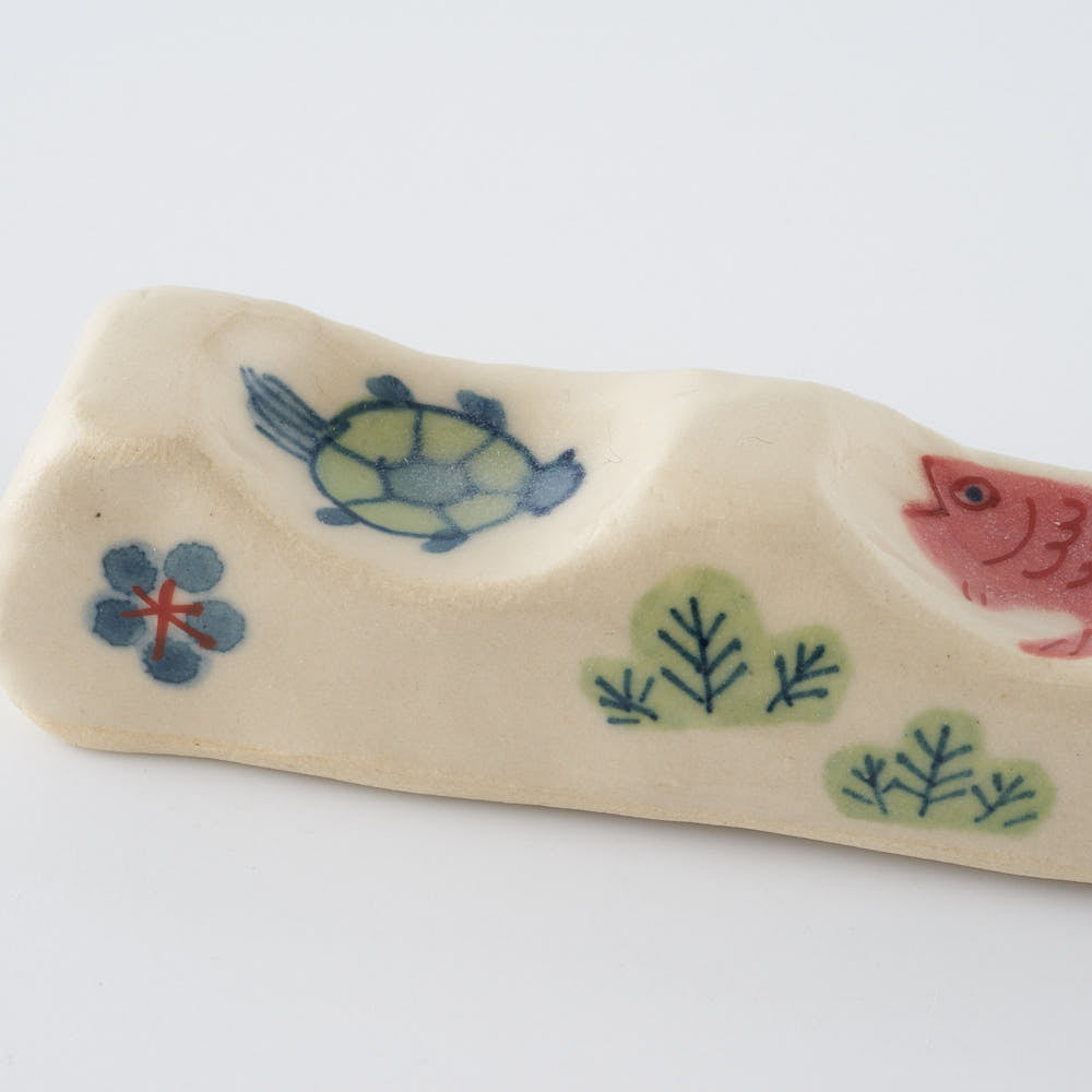 作家　大場紀穂子　鯛鴨亀のカトラリーレスト