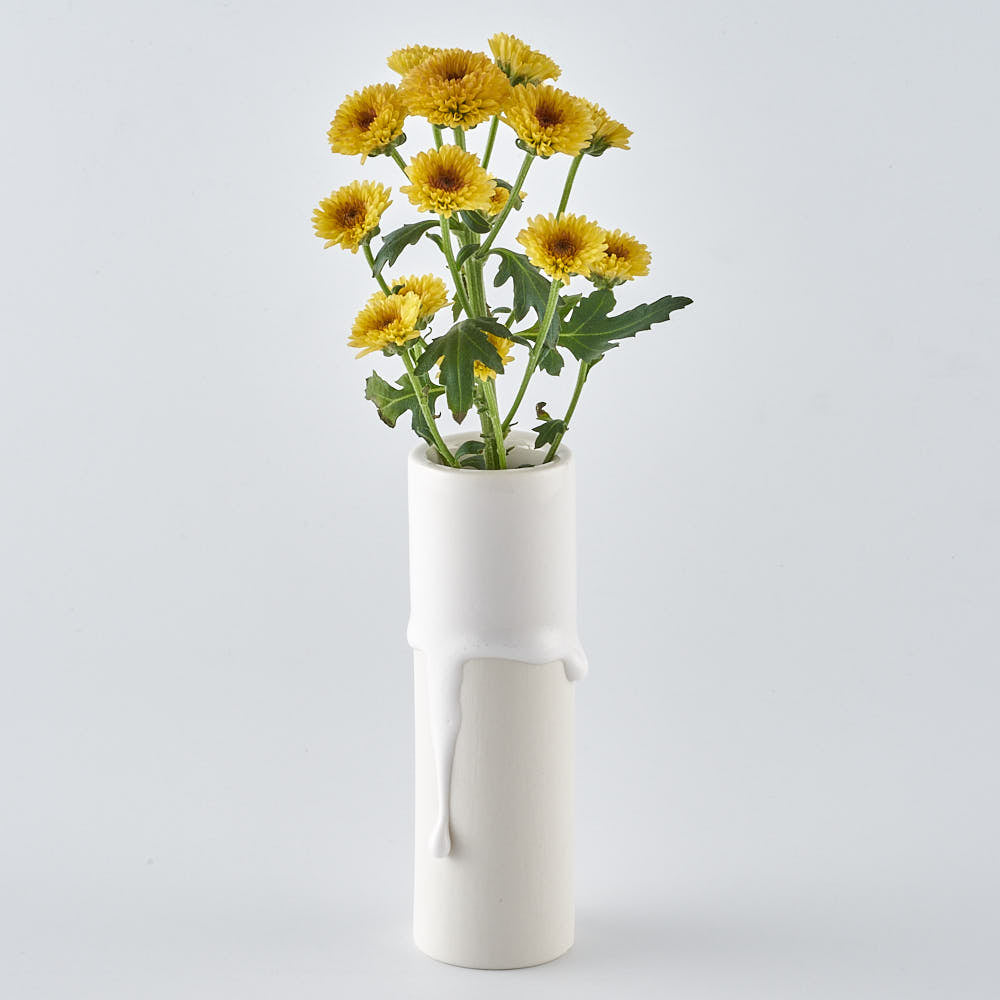 作家　宮木英至　フラワーベースS　ホワイト