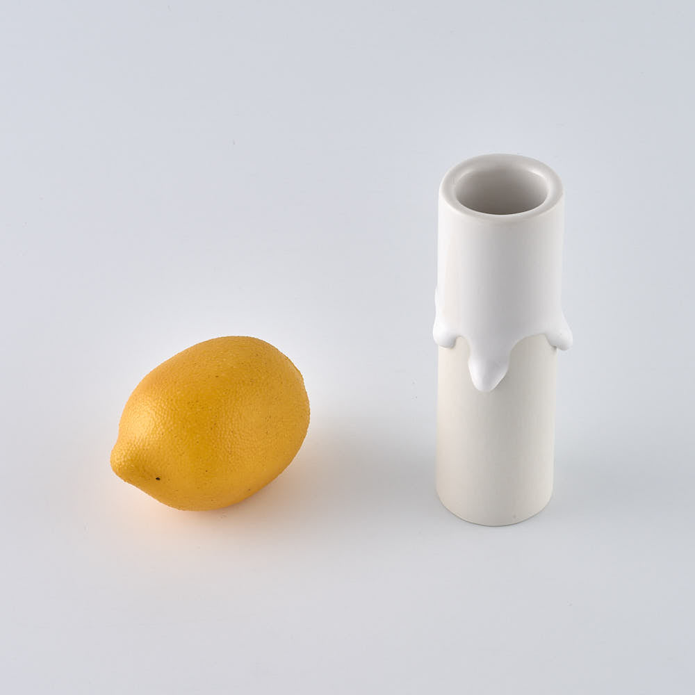 作家　宮木英至　フラワーベースS　ホワイト