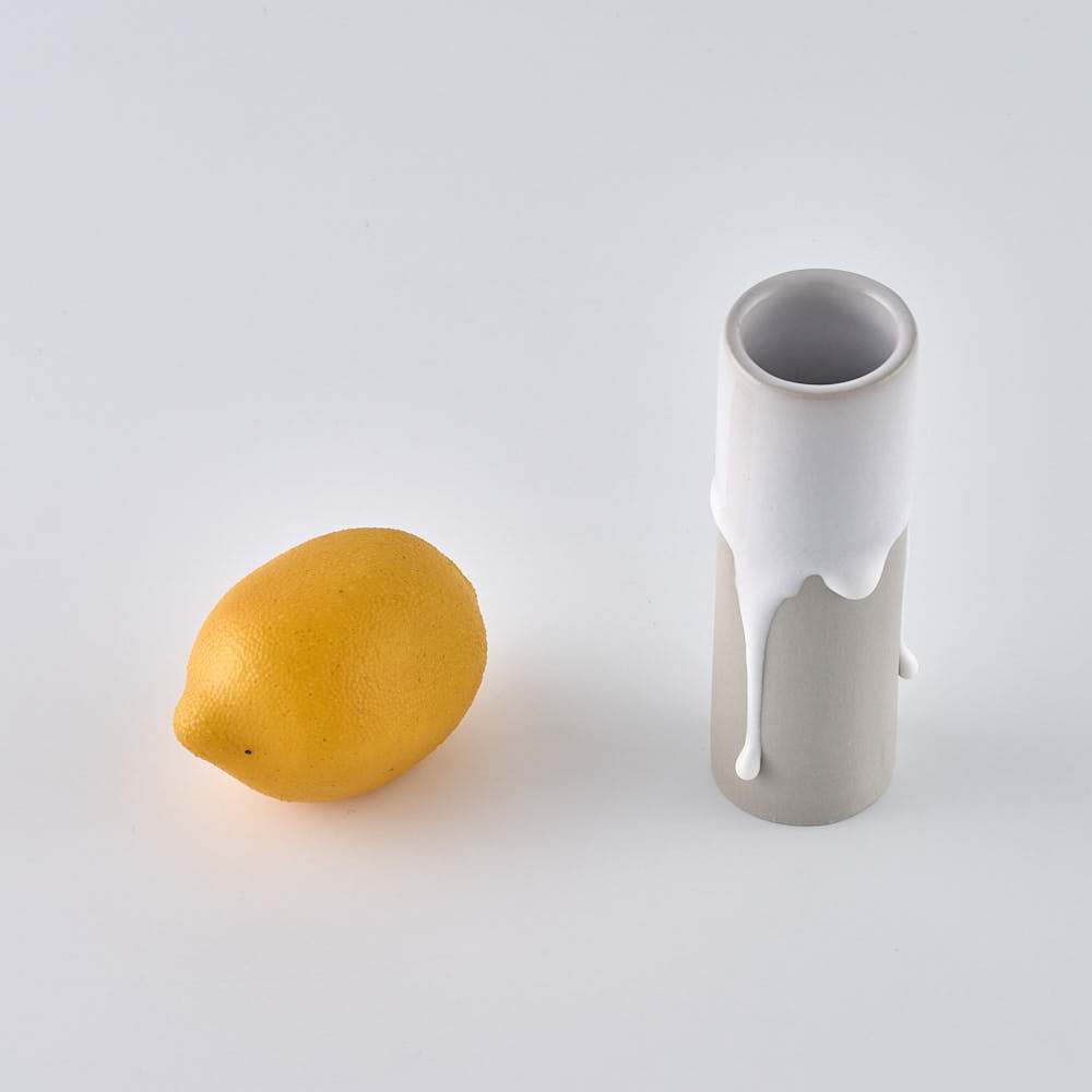 作家　宮木英至　フラワーベース　S　ライトグレー