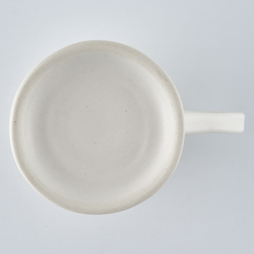 暮縞　フルールシリーズ　フルール脚付きマグカップ　白