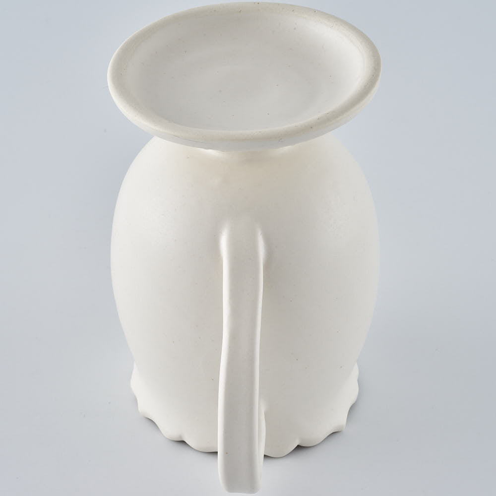 暮縞　フルールシリーズ　フルール脚付きマグカップ　白