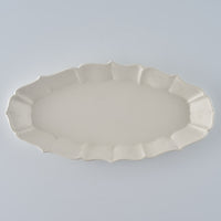 暮縞　フルールシリーズ　オーバル深皿　白