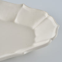 暮縞　フルールシリーズ　オーバル深皿　白