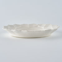 暮縞　フルールシリーズ　蓮花皿　白