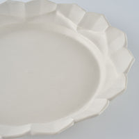 暮縞　フルールシリーズ　蓮花皿　白