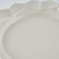 暮縞　フルールシリーズ　蓮花皿　白