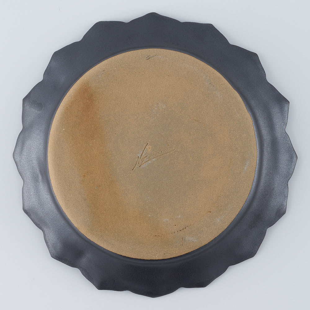 暮縞　フルールシリーズ　蓮花皿　黒