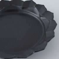 暮縞　フルールシリーズ　蓮花皿　黒