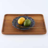 暮縞　フルールシリーズ　蓮花皿　黒