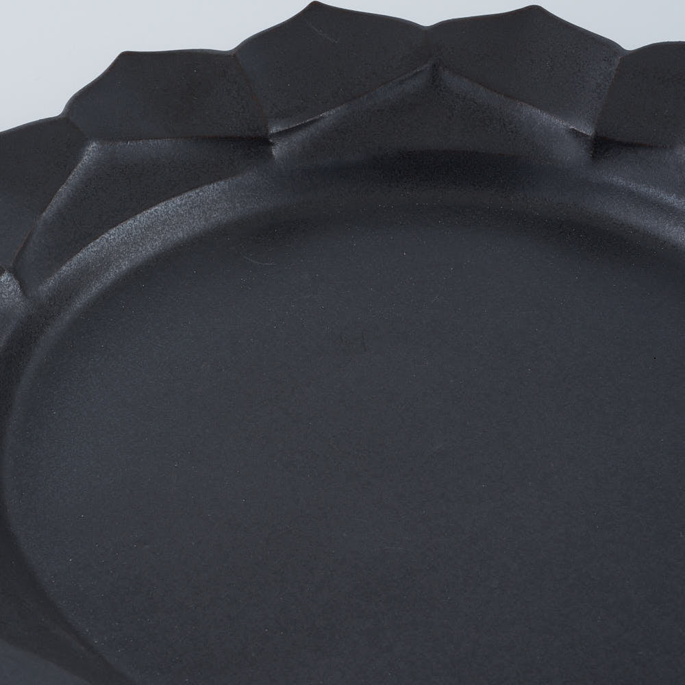 暮縞　フルールシリーズ　蓮花皿　黒