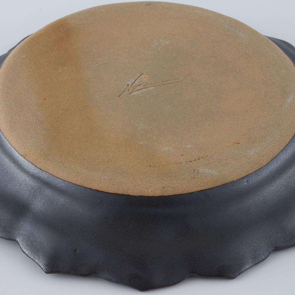 暮縞　フルールシリーズ　蓮花皿　黒