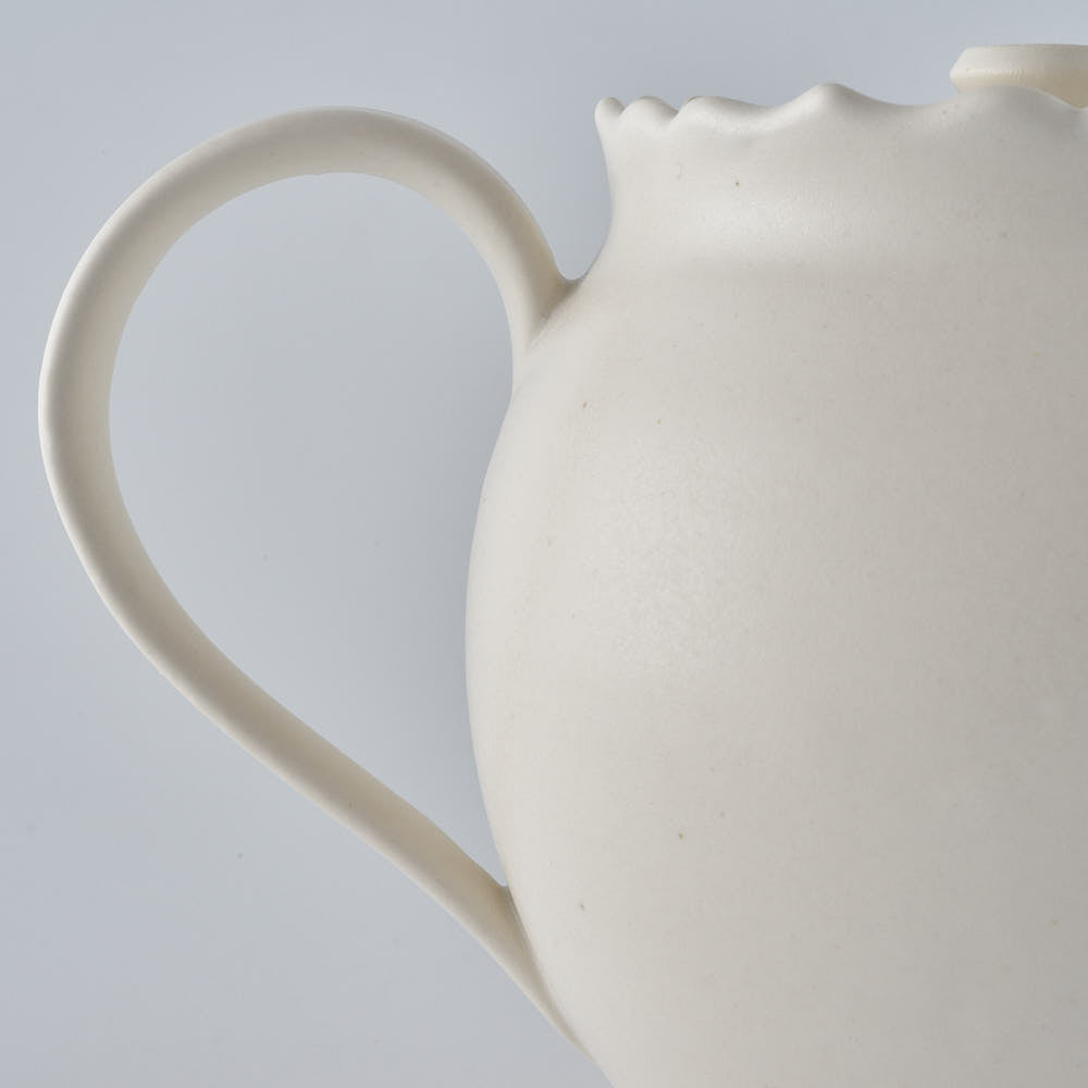 暮縞　フルールシリーズ　ポット　白