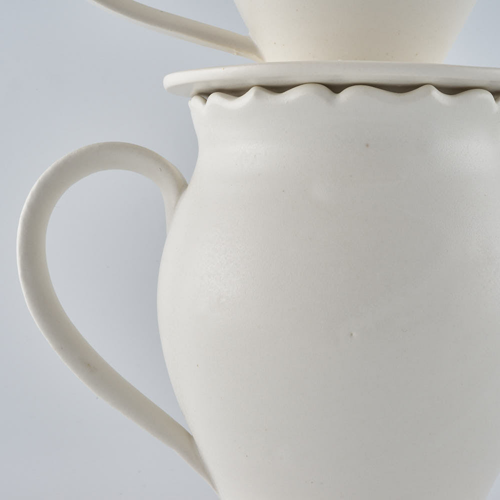 暮縞　フルールシリーズ　コーヒードリッパー＆サーバーA　白