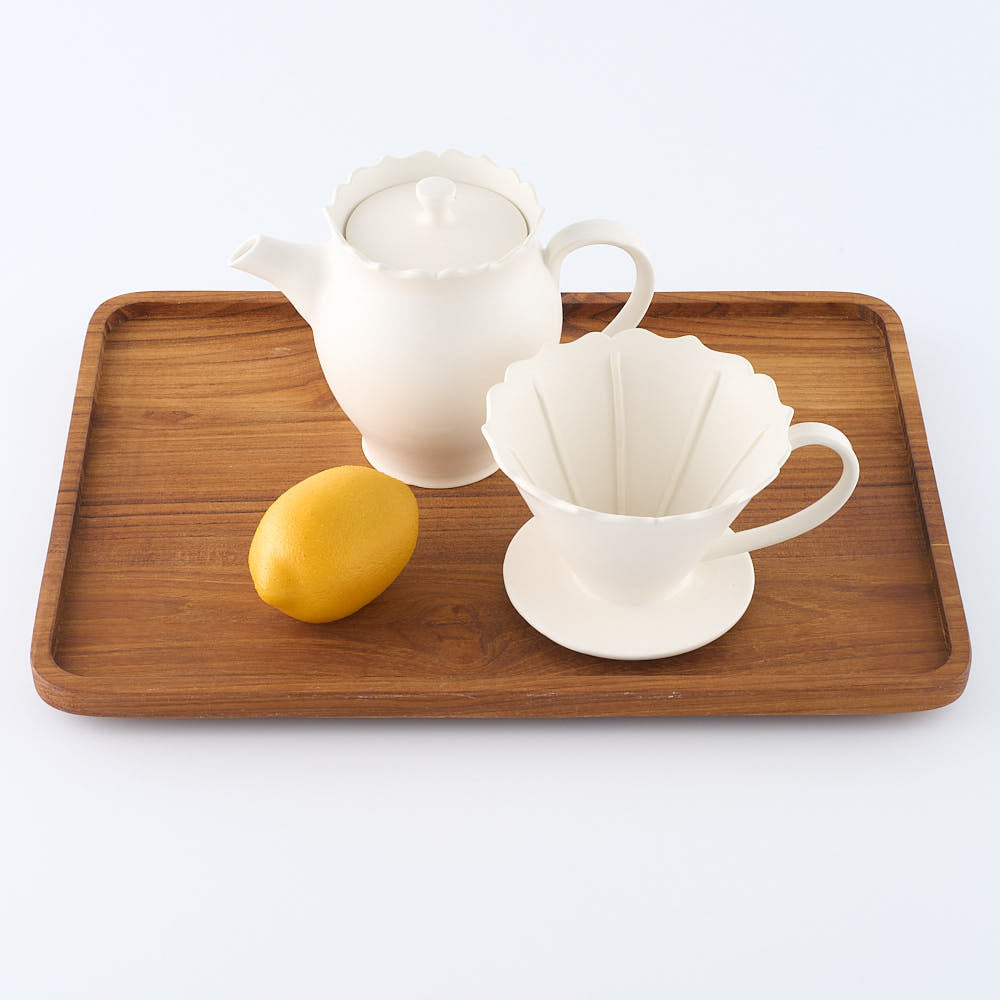 暮縞　フルールシリーズ　コーヒードリッパー＆サーバーA　白