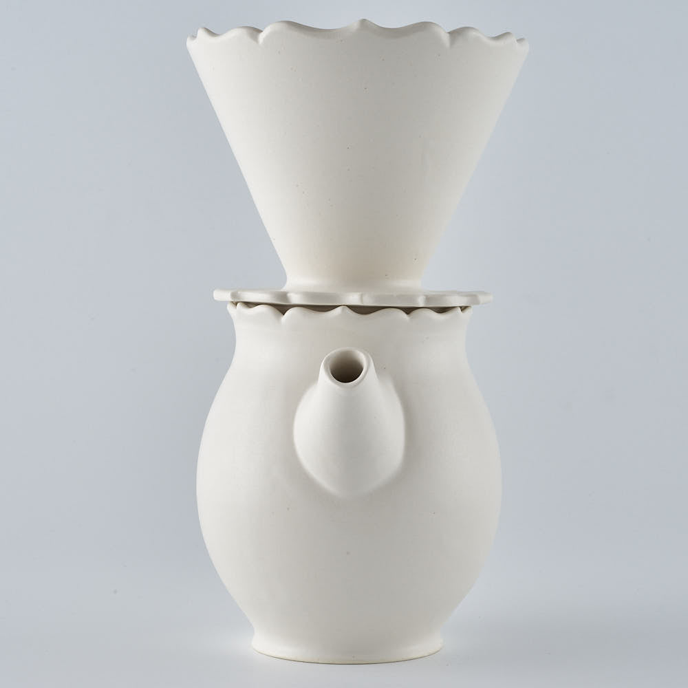 暮縞　フルールシリーズ　コーヒードリッパー＆サーバーB　白