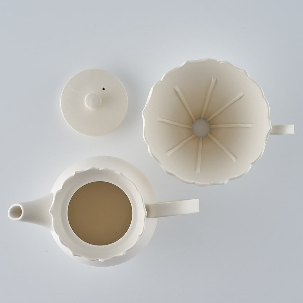 暮縞　フルールシリーズ　コーヒードリッパー＆サーバーB　白