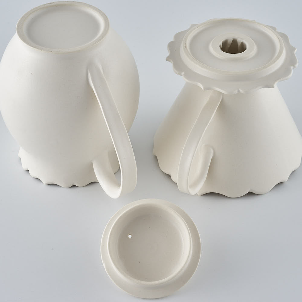 暮縞　フルールシリーズ　コーヒードリッパー＆サーバーB　白