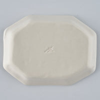 暮縞　ドットシリーズ　八角ドットリム長方形豆皿　白