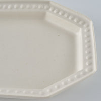 暮縞　ドットシリーズ　八角ドットリム長方形豆皿　白