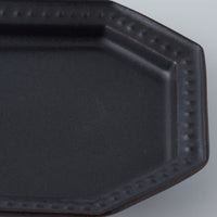 暮縞　ドットシリーズ　八角ドットリム長方形豆皿　黒