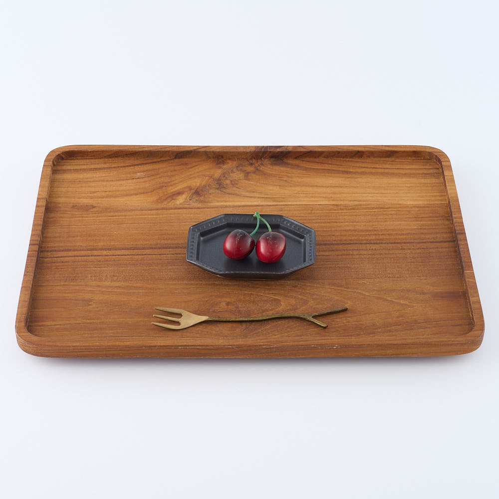 暮縞　ドットシリーズ　八角ドットリム長方形豆皿　黒