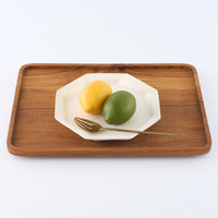 暮縞　ドットシリーズ　八角スパイラルドット中皿　白