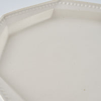 暮縞　ドットシリーズ　八角スパイラルドット中皿　白