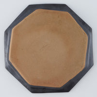 暮縞　ドットシリーズ　八角スパイラルドット中皿　黒