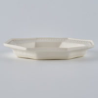 暮縞　ドットシリーズ　八角スパイラルドット小皿　白