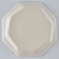 暮縞　ドットシリーズ　八角スパイラルドット小皿　白