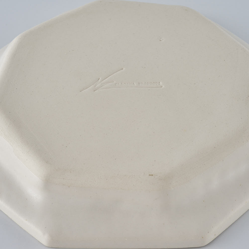 暮縞　ドットシリーズ　八角スパイラルドット小皿　白