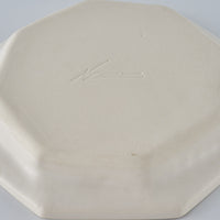 暮縞　ドットシリーズ　八角スパイラルドット小皿　白