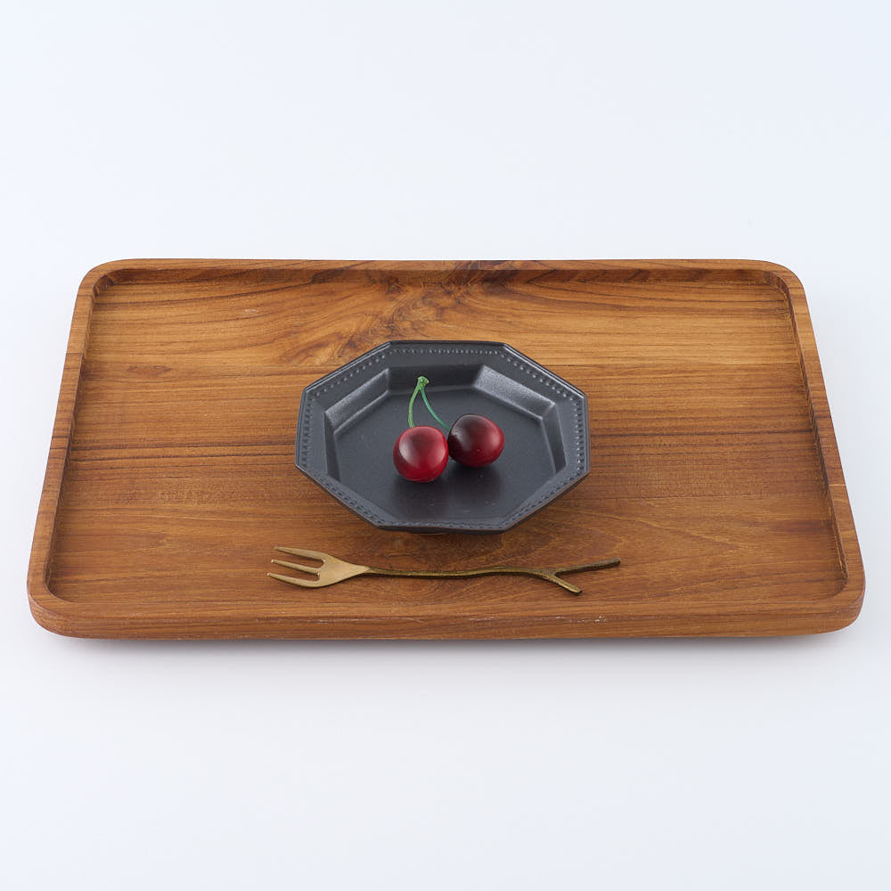 暮縞　ドットシリーズ　八角スパイラルドット小皿　黒