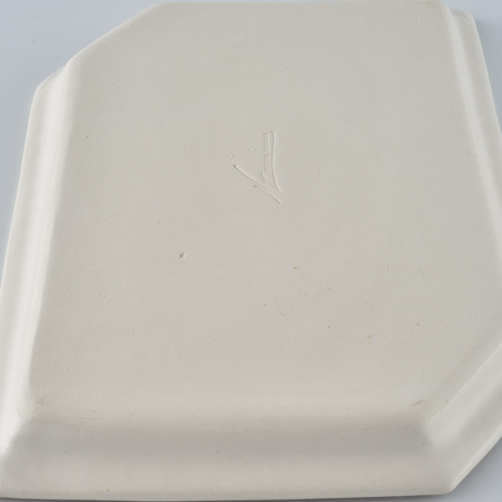 暮縞　ドットシリーズ　ドット隅切り皿　白