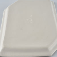 暮縞　ドットシリーズ　ドット隅切り皿　白