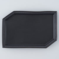 暮縞　ドットシリーズ　ドット隅切り皿　黒