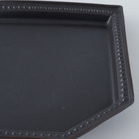 暮縞　ドットシリーズ　ドット隅切り皿　黒