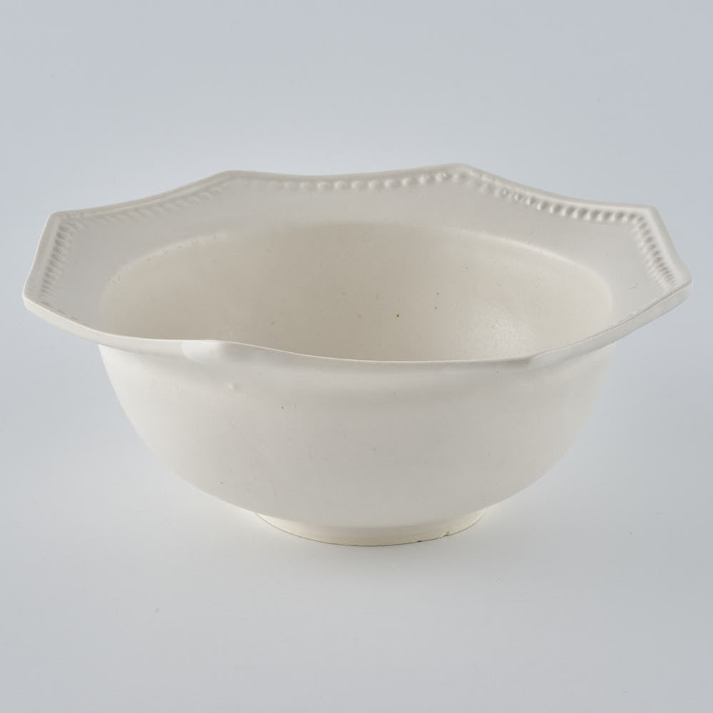 暮縞　ドットシリーズ　八角ドットリムボウル　白