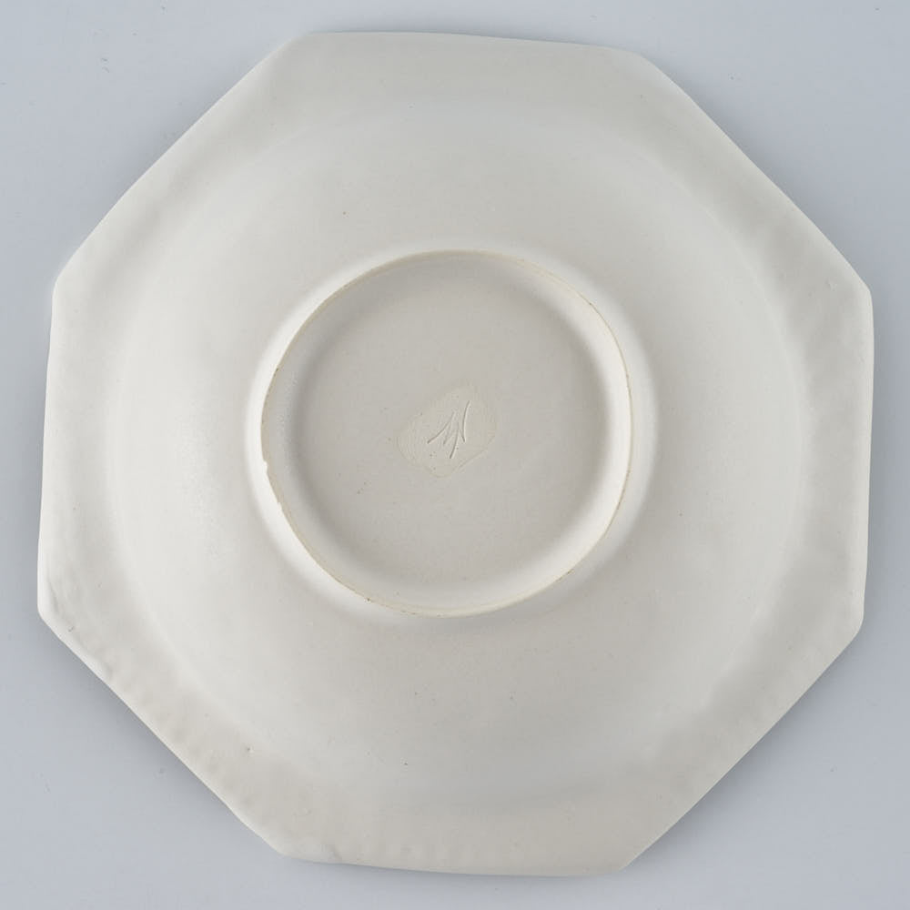 暮縞　ドットシリーズ　八角ドットリムボウル　白