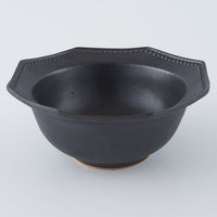 暮縞　ドットシリーズ　八角ドットリムボウル　黒
