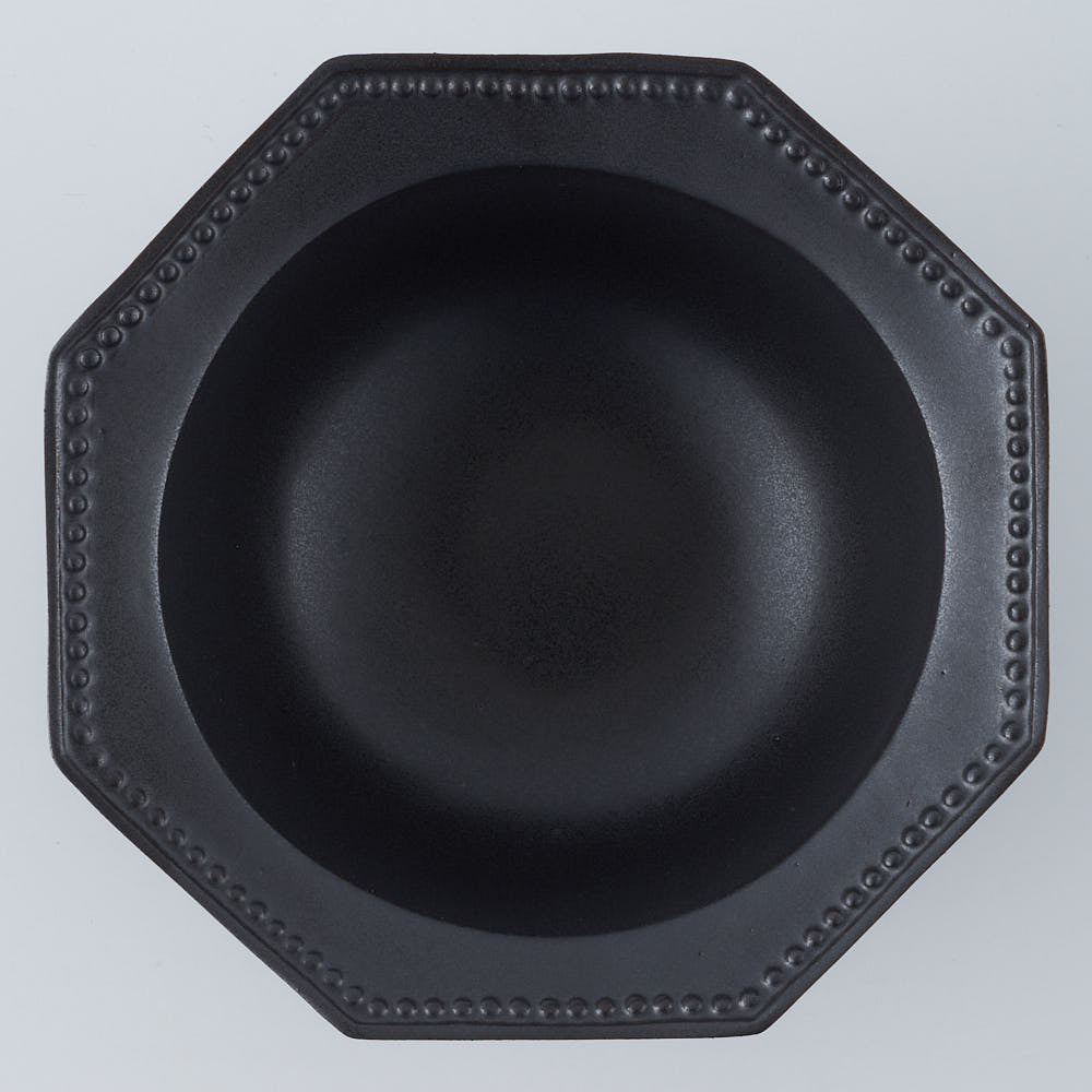 暮縞　ドットシリーズ　八角ドットリムボウル　黒