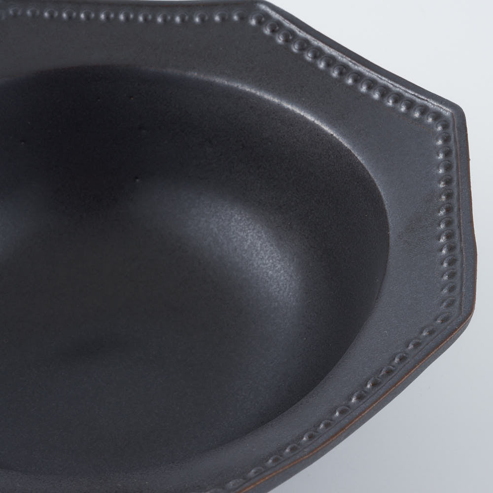 暮縞　ドットシリーズ　八角ドットリムボウル　黒