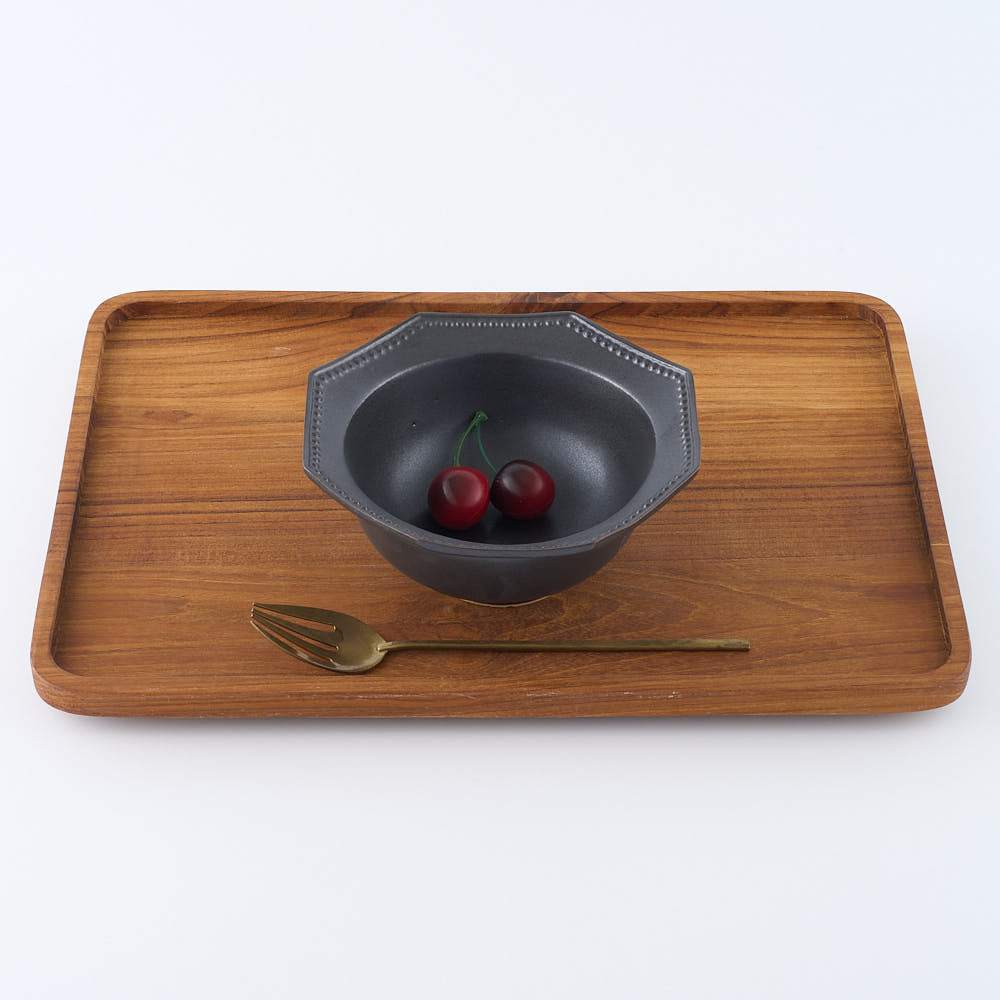 暮縞　ドットシリーズ　八角ドットリムボウル　黒