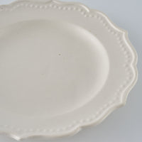 暮縞　ドットシリーズ　フルールドット小皿　白