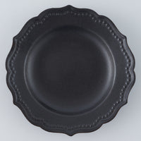 暮縞　ドットシリーズ　フルールドット小皿　黒