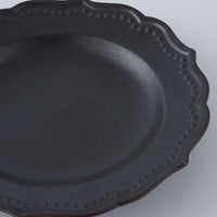 暮縞　ドットシリーズ　フルールドット小皿　黒