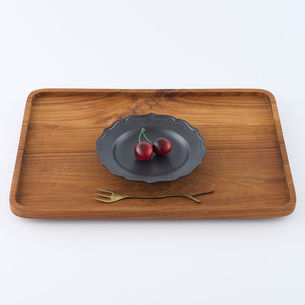 暮縞　ドットシリーズ　フルールドット小皿　黒