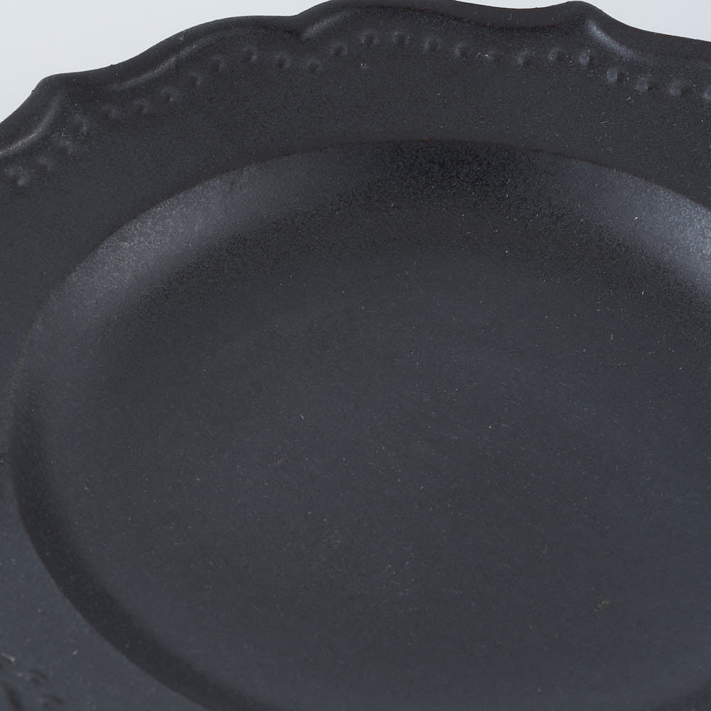 暮縞　ドットシリーズ　フルールドット小皿　黒